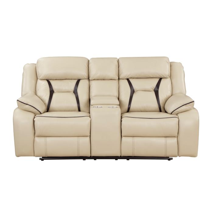 8229NBE-2 - Double Reclining Love Seat with Center Console Half Price Furniture