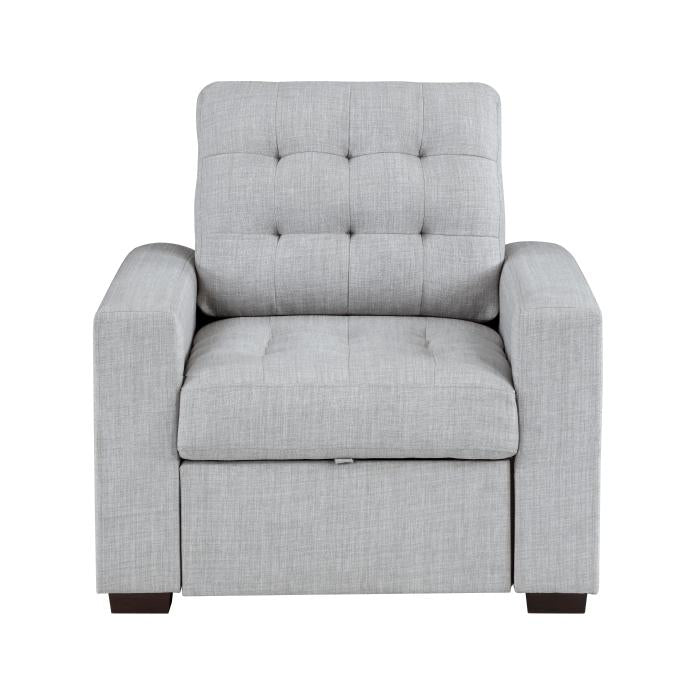 9916GY-1 - Chair with Pull-out Ottoman Half Price Furniture