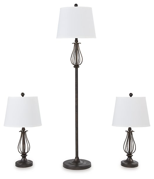 Brycestone Floor Lamp with 2 Table Lamps Brycestone Floor Lamp with 2 Table Lamps Half Price Furniture