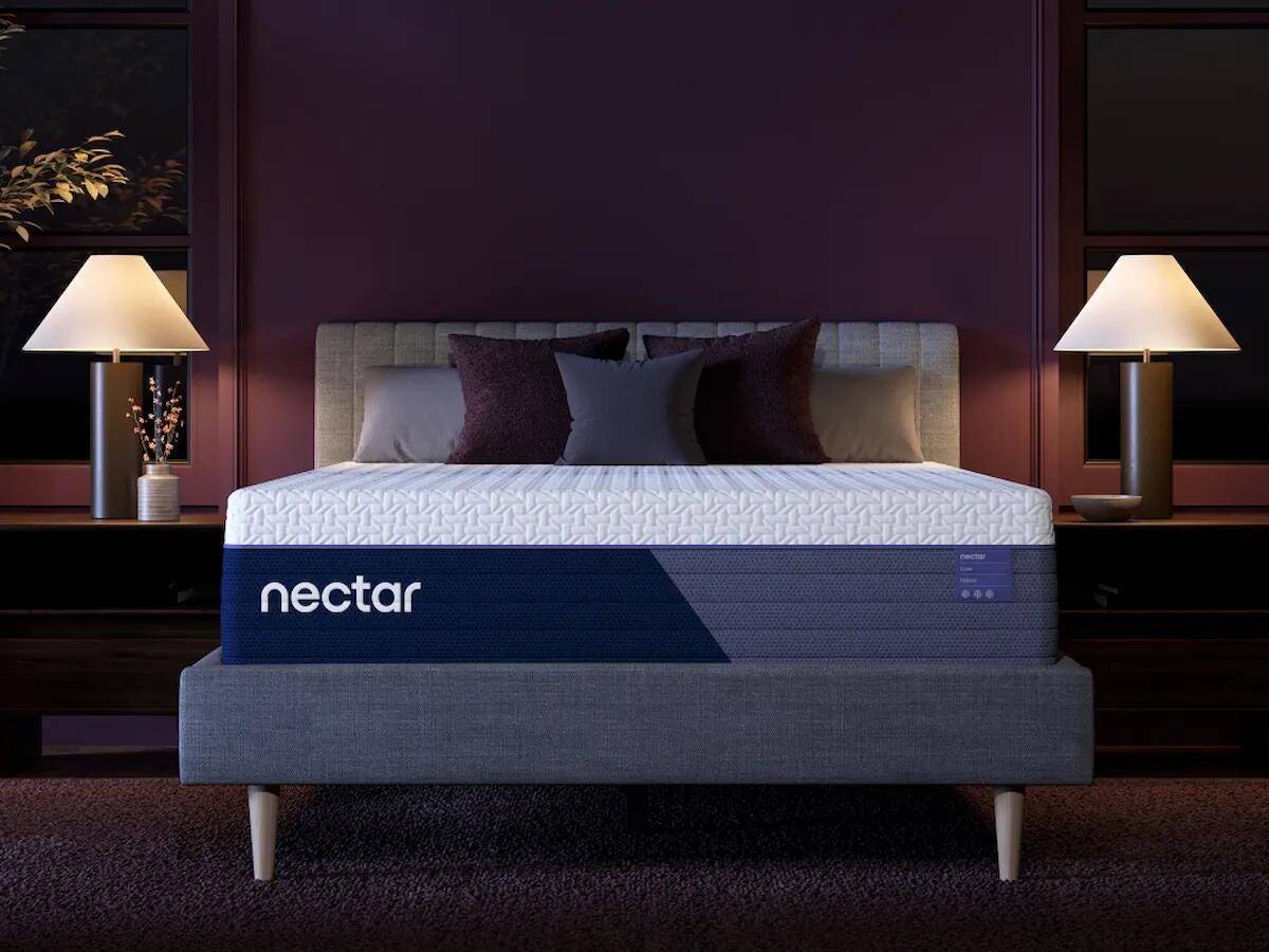 Nectar Luxe Hybrid Mattress in a bedroom - Half Price Furniture Las Vegas