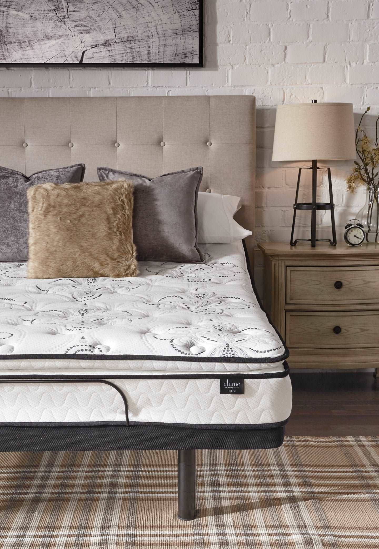12 Inch Ashley Hybrid King Adjustable Base and Mattress Half Price Furniture