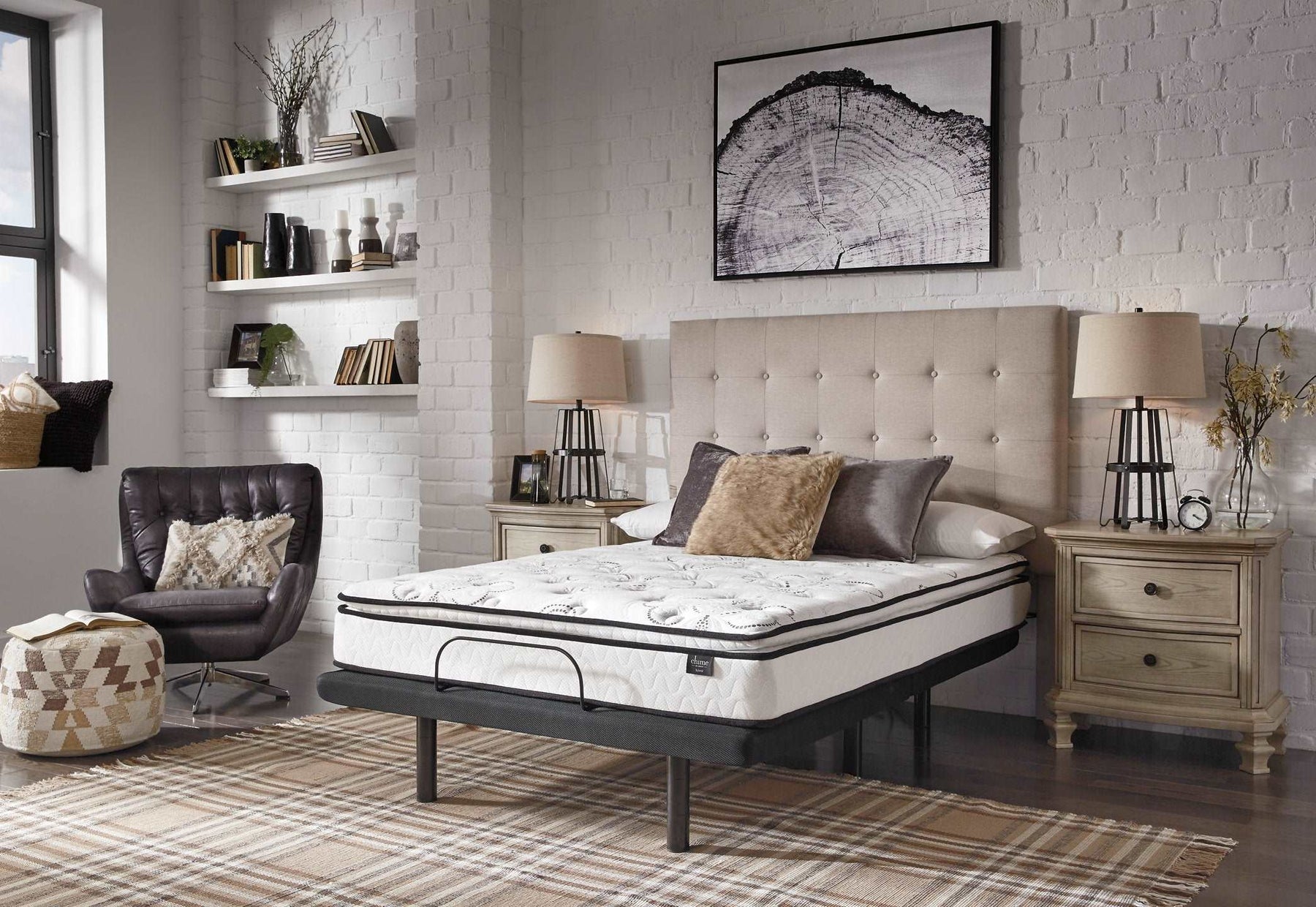 12 Inch Ashley Hybrid King Adjustable Base and Mattress Half Price Furniture