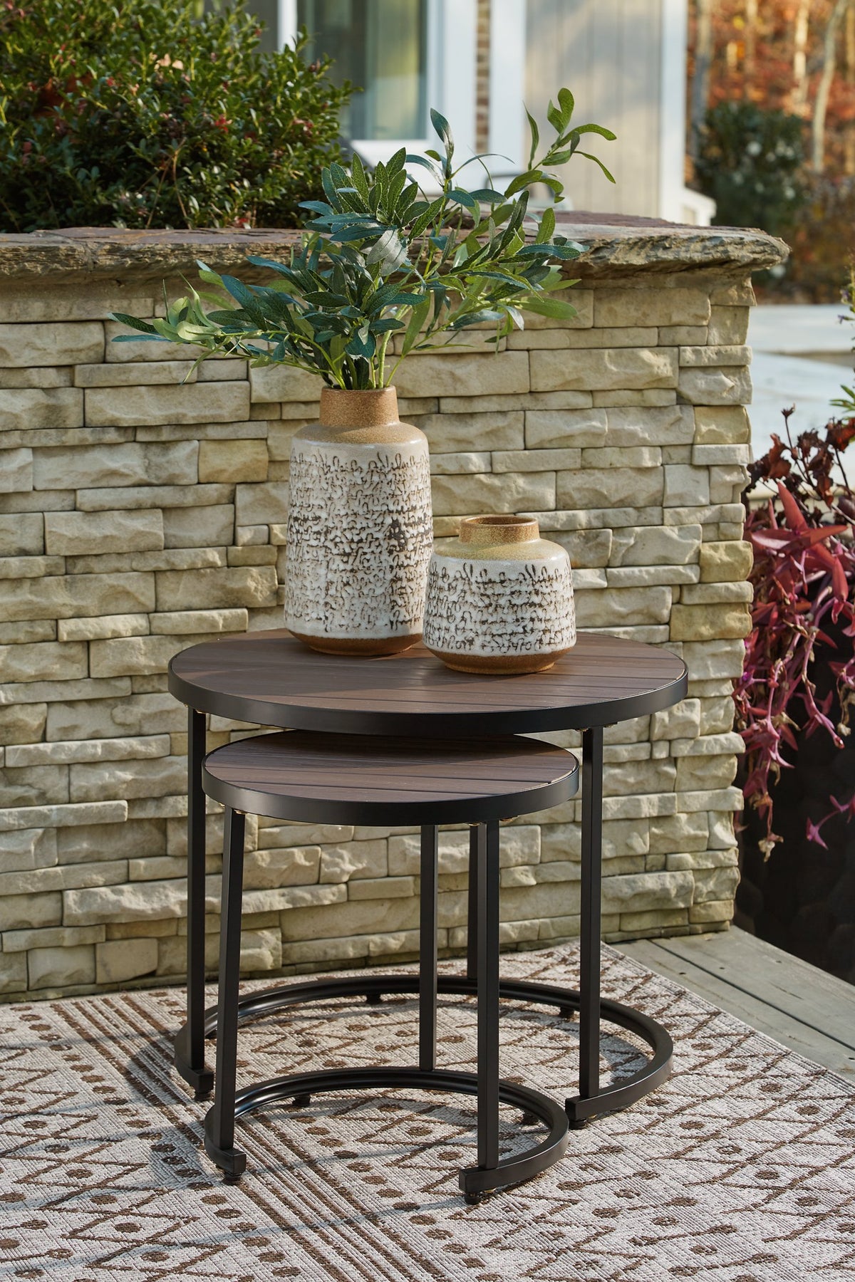 Ayla Outdoor Nesting End Tables (Set of 2) - Half Price Furniture