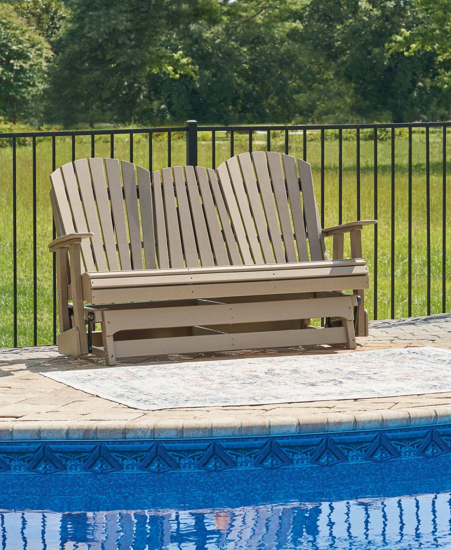 Hyland wave Outdoor Glider Loveseat - Half Price Furniture