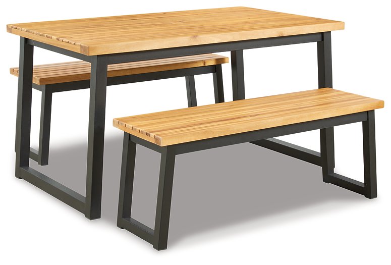 Town Wood Outdoor Dining Table Set (Set of 3)  Half Price Furniture