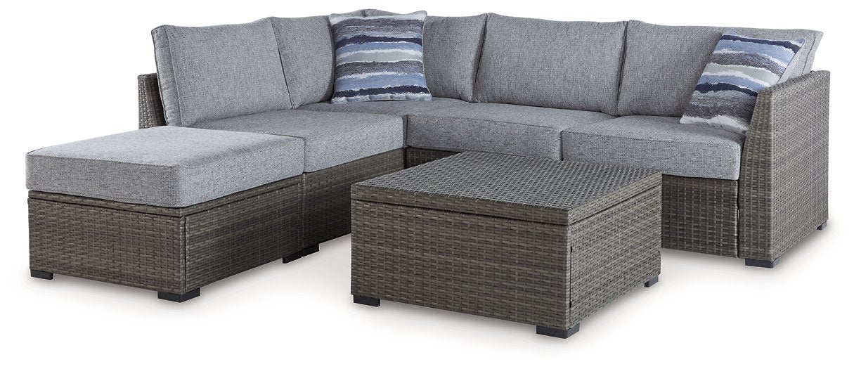 Petal Road Outdoor Loveseat Sectional/Ottoman/Table Set (Set of 4) Half Price Furniture