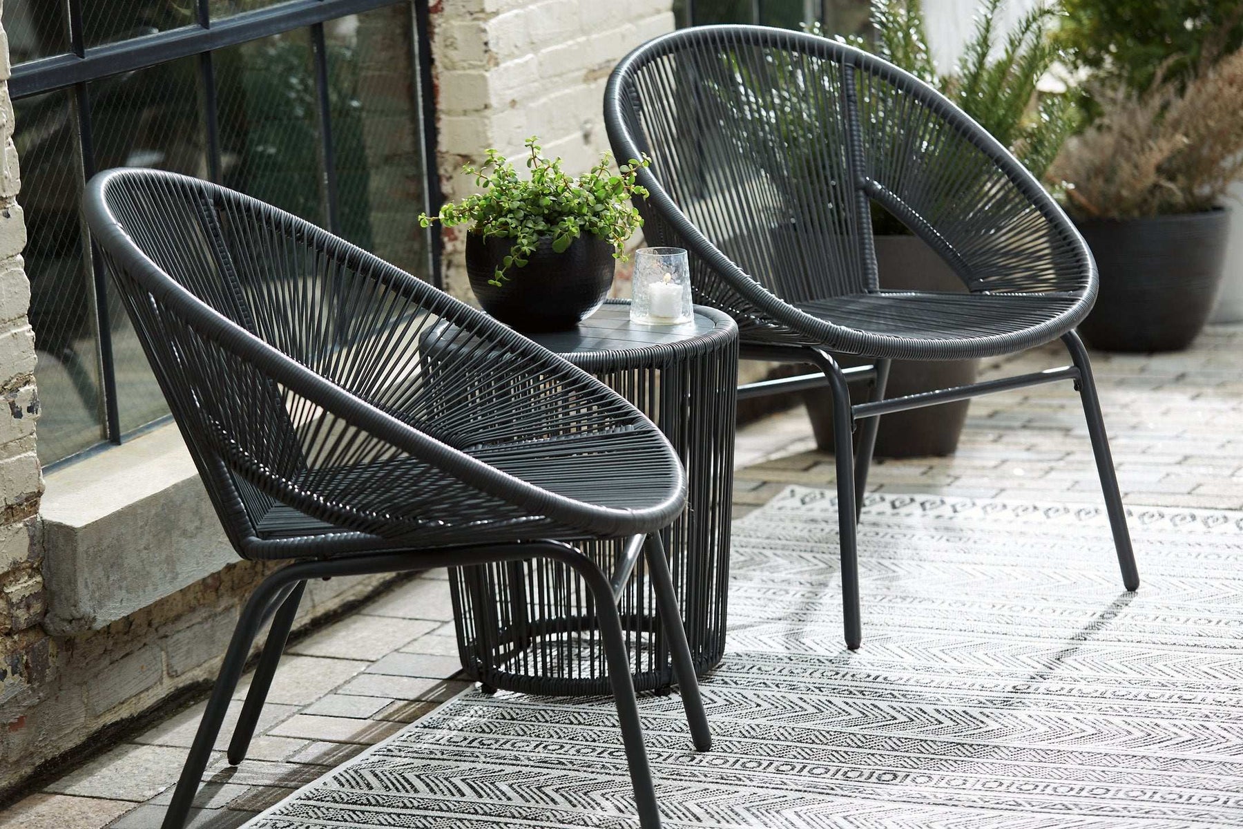 Mandarin Cape Outdoor Table and Chairs (Set of 3) - Half Price Furniture