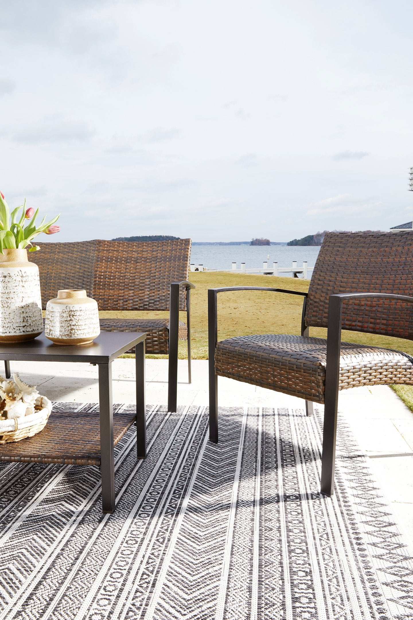 Zariyah Outdoor Love/Chairs/Table Set (Set of 4) Half Price Furniture