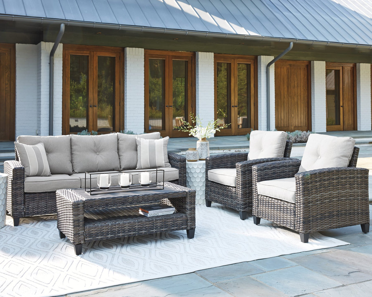 Cloverbrooke 4-Piece Outdoor Conversation Set - Outdoor Seating Set - Half Price Furniture