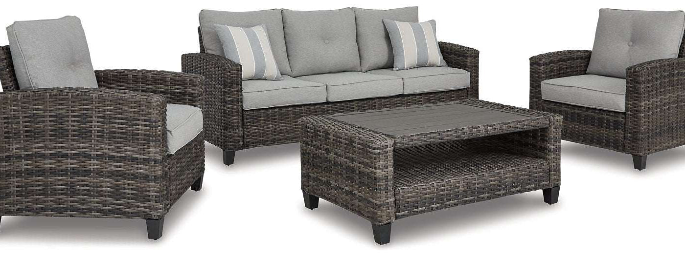 Cloverbrooke 4-Piece Outdoor Conversation Set Half Price Furniture