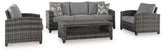 Oasis Court Outdoor Sofa/Chairs/Table Set (Set of 4)  Las Vegas Furniture Stores