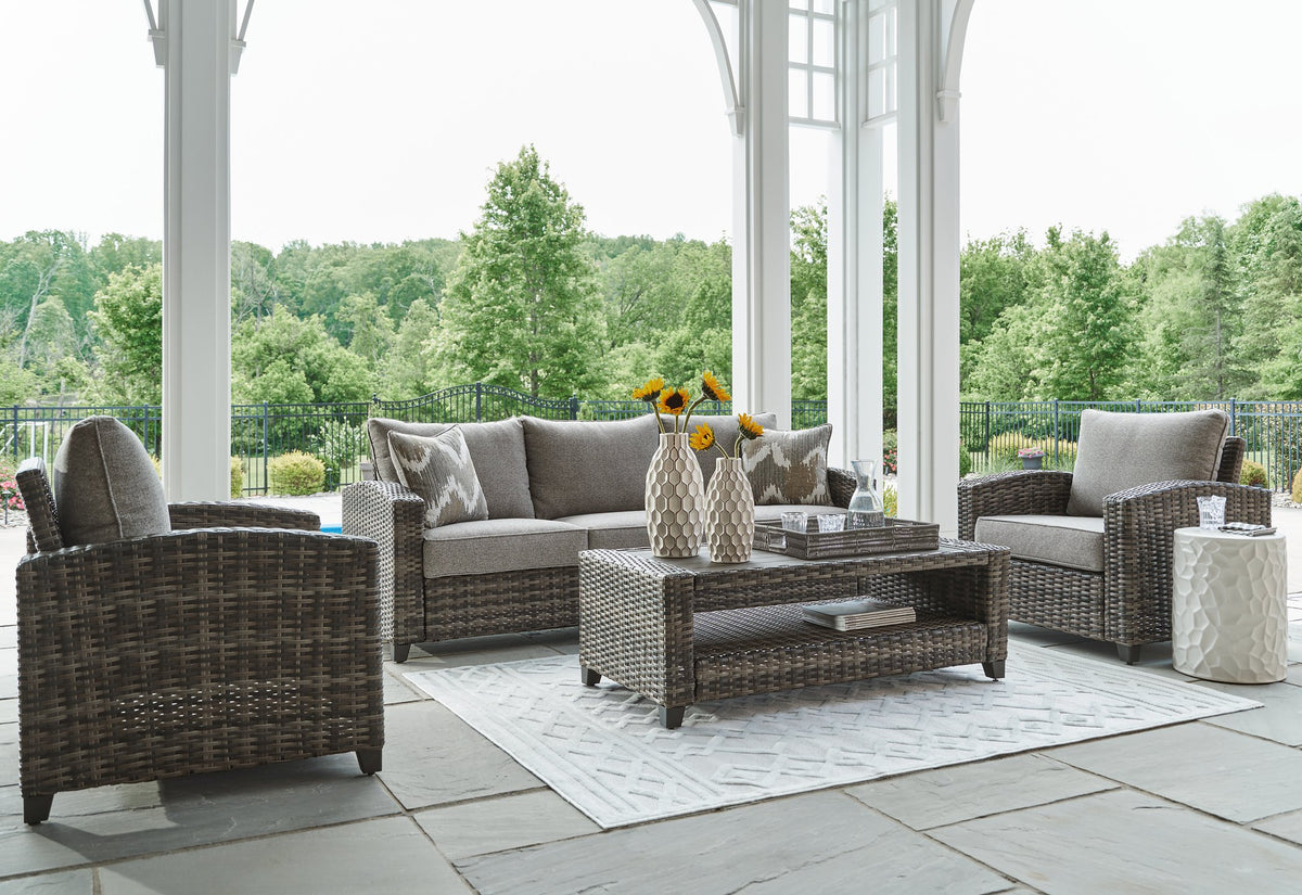 Oasis Court Outdoor Sofa/Chairs/Table Set (Set of 4) - Half Price Furniture