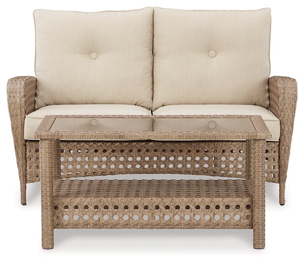 Braylee Outdoor Loveseat with Table (Set of 2) Braylee Outdoor Loveseat with Table (Set of 2) Half Price Furniture