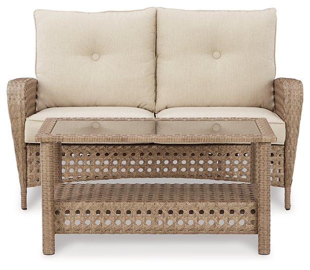 Braylee Outdoor Loveseat with Table (Set of 2) Half Price Furniture