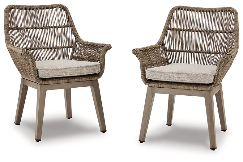 Beach Front Arm Chair with Cushion (Set of 2) Half Price Furniture