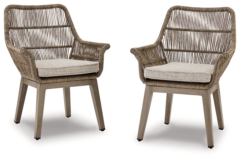 Beach Front Arm Chair with Cushion (Set of 2)  Las Vegas Furniture Stores