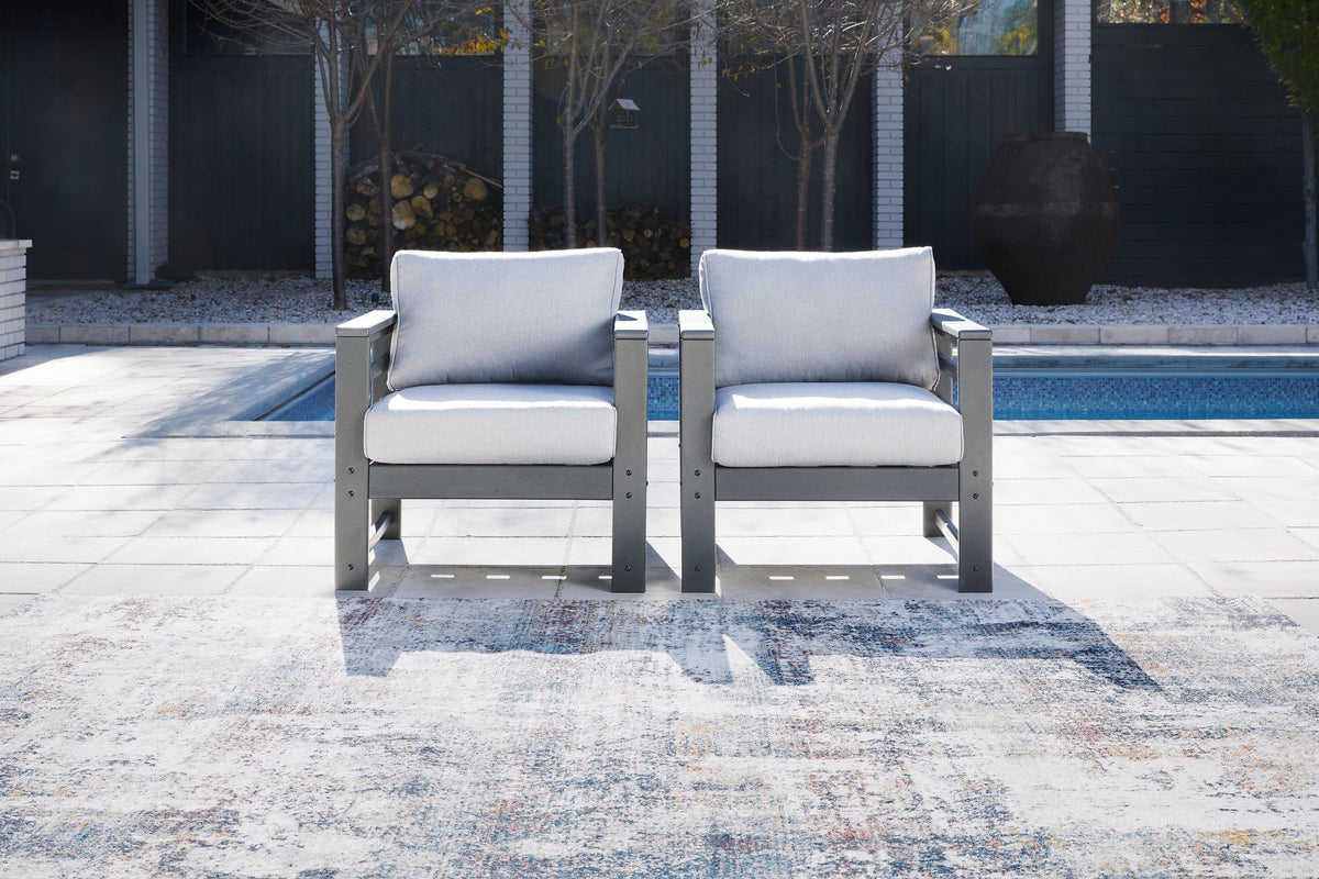 Amora Outdoor Lounge Chair with Cushion (Set of 2) - Outdoor Seating - Half Price Furniture