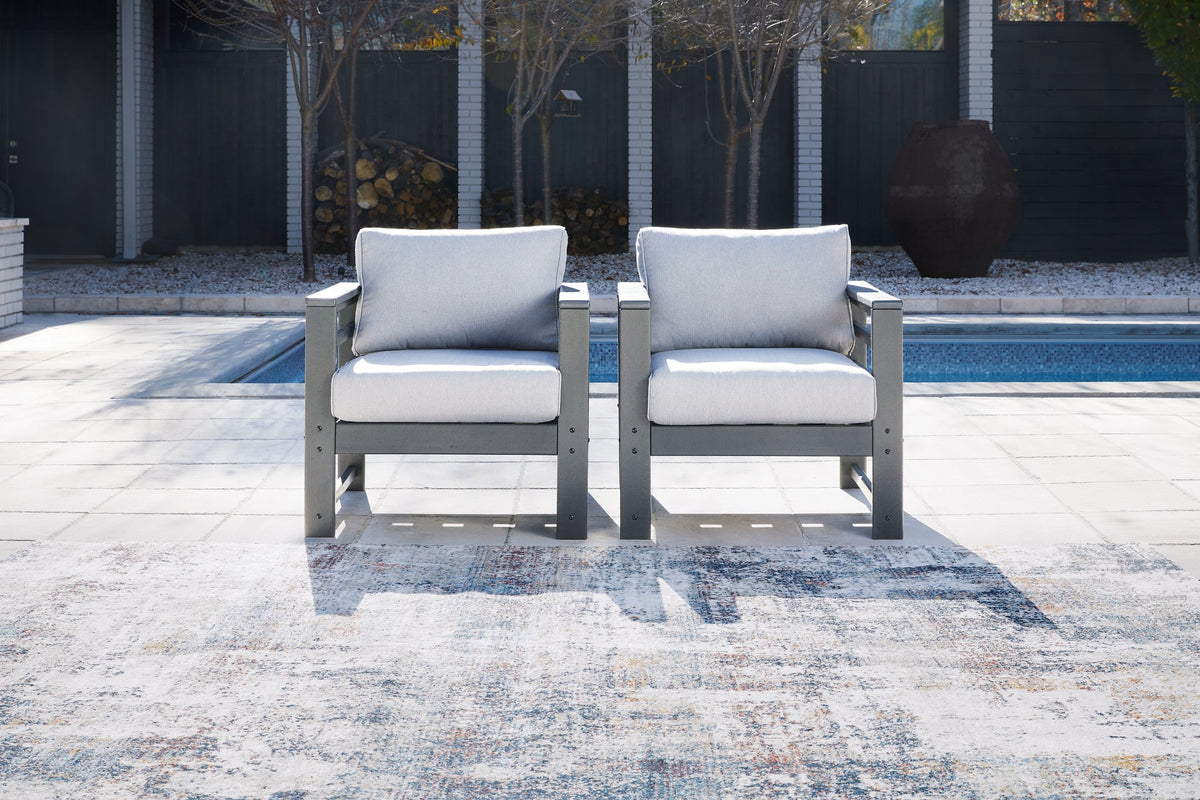 Amora Outdoor Lounge Chair with Cushion (Set of 2) - Half Price Furniture