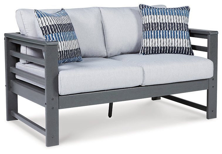Amora Outdoor Loveseat with Cushion  Las Vegas Furniture Stores