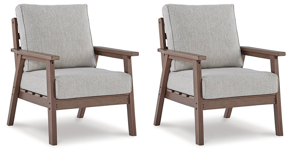 Emmeline Outdoor Lounge Chair with Cushion (Set of 2)  Half Price Furniture