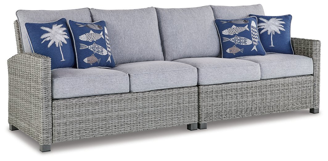 Naples Beach Outdoor Right and Left-arm Facing Loveseat with Cushion (Set of 2)  Half Price Furniture