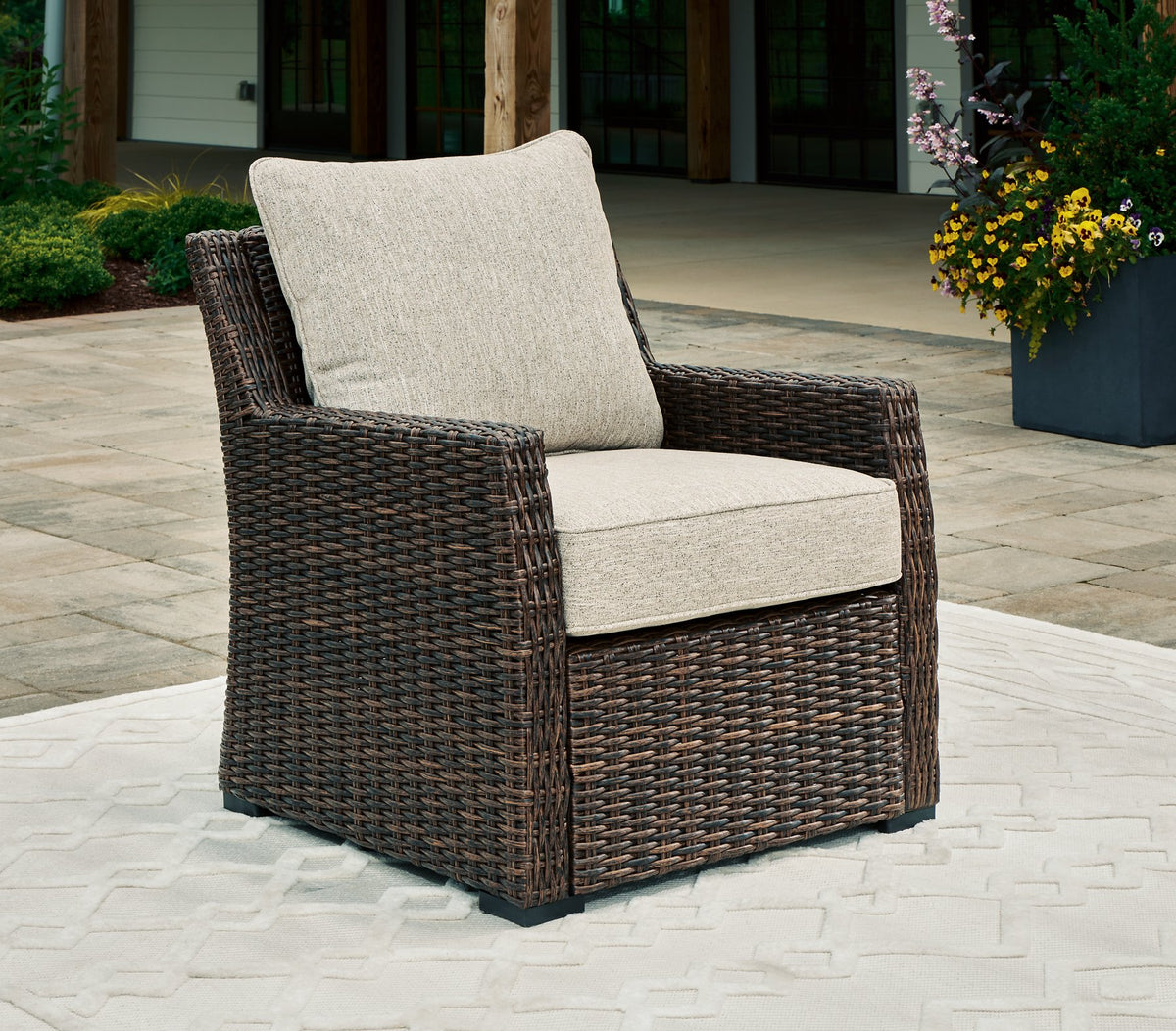 Brook Ranch Outdoor Lounge Chair with Cushion  Las Vegas Furniture Stores