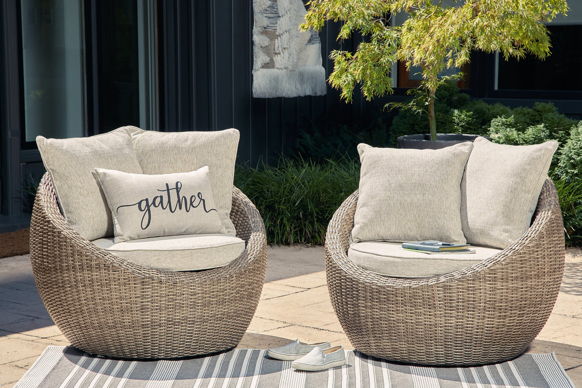 Danson Swivel Lounge with Cushion (Set of 2) - Outdoor Seating - Half Price Furniture