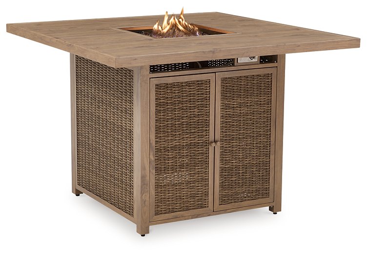 Walton Bridge Outdoor Bar Table with Fire Pit - Half Price Furniture