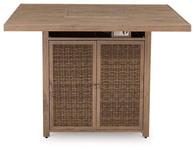 Walton Bridge Outdoor Bar Table with Fire Pit - Half Price Furniture