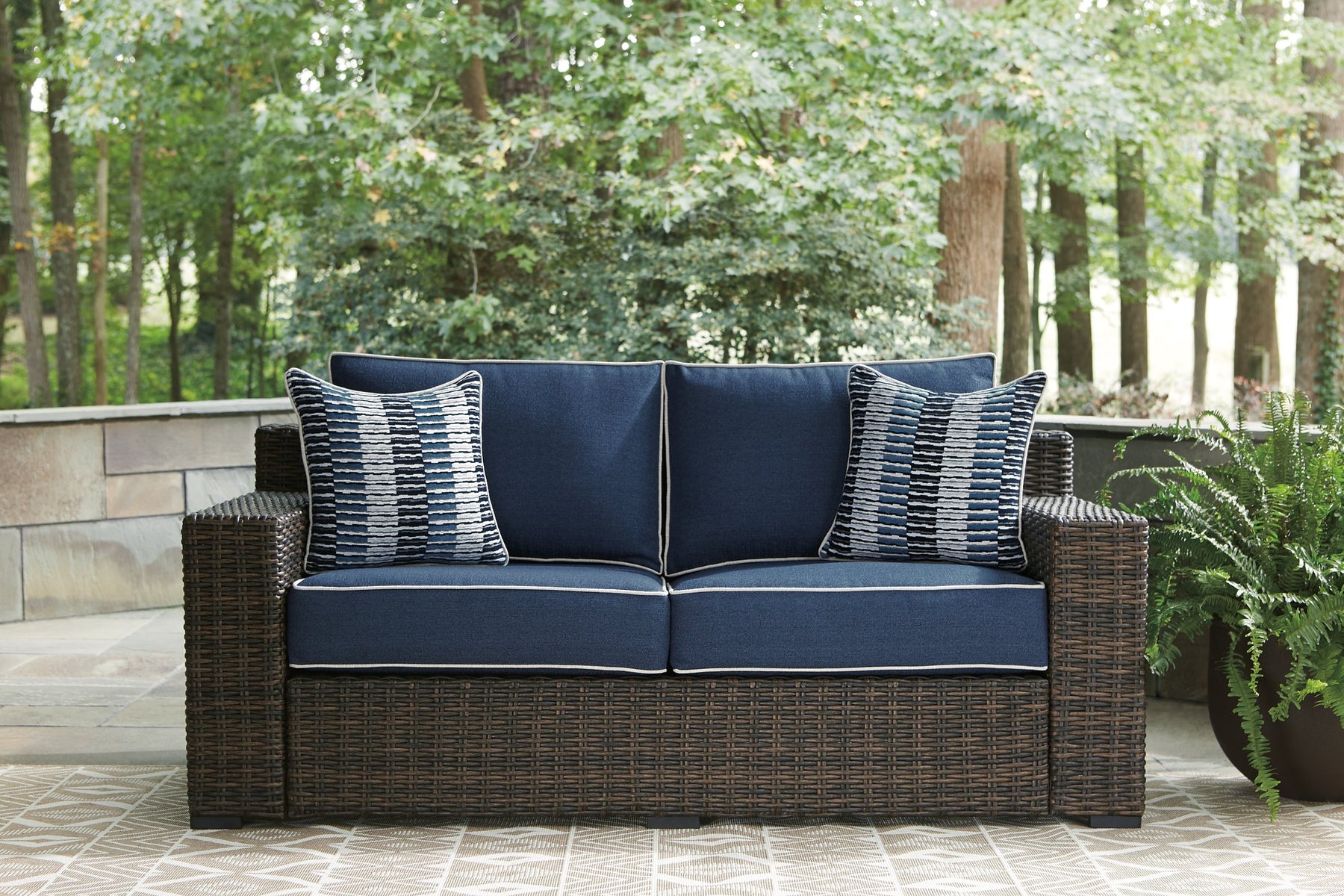 Grasson Lane Outdoor Sofa and Loveseat with Ottoman - Half Price Furniture