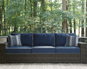 Grasson Lane Grasson Lane Nuvella Sofa, Loveseat, Lounge Chair and Ottoman with Coffee and End Table - Half Price Furniture