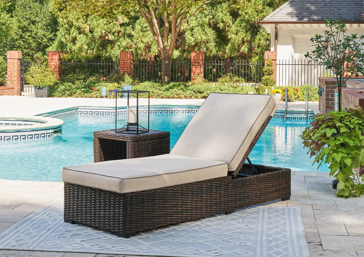 Coastline Bay Outdoor Chaise Lounge with Cushion  Half Price Furniture