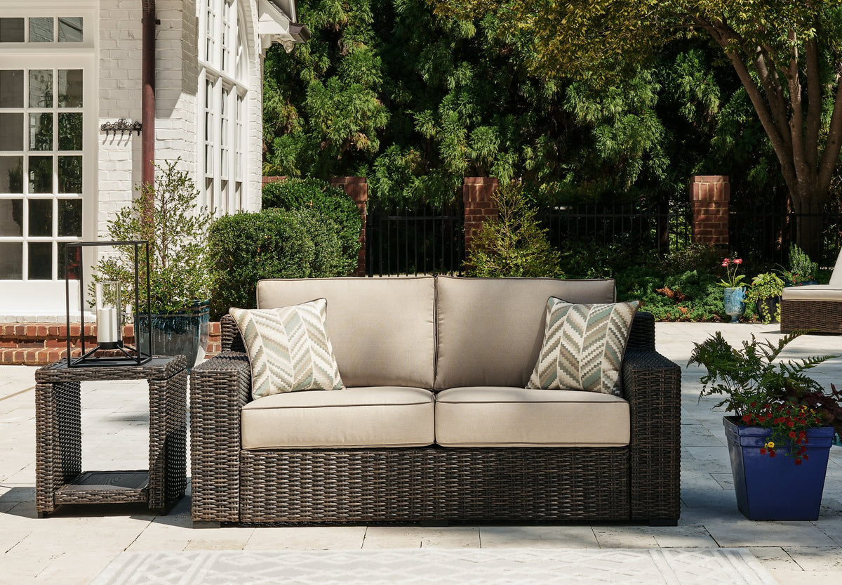 Coastline Bay Outdoor Loveseat with Cushion - Outdoor Seating - Half Price Furniture