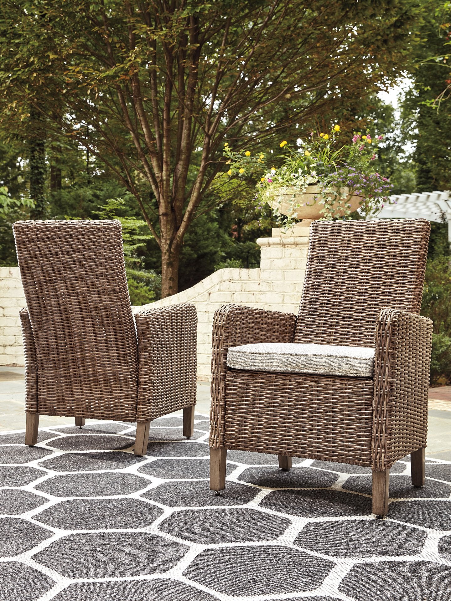 Beachcroft Arm Chair with Cushion (Set of 2) - Outdoor Dining Chair - Half Price Furniture