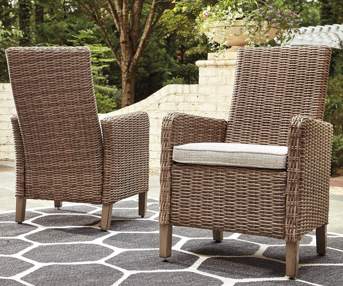 Beachcroft Outdoor Arm Chair with Cushion (Set of 2) - Outdoor Dining Chair - Half Price Furniture