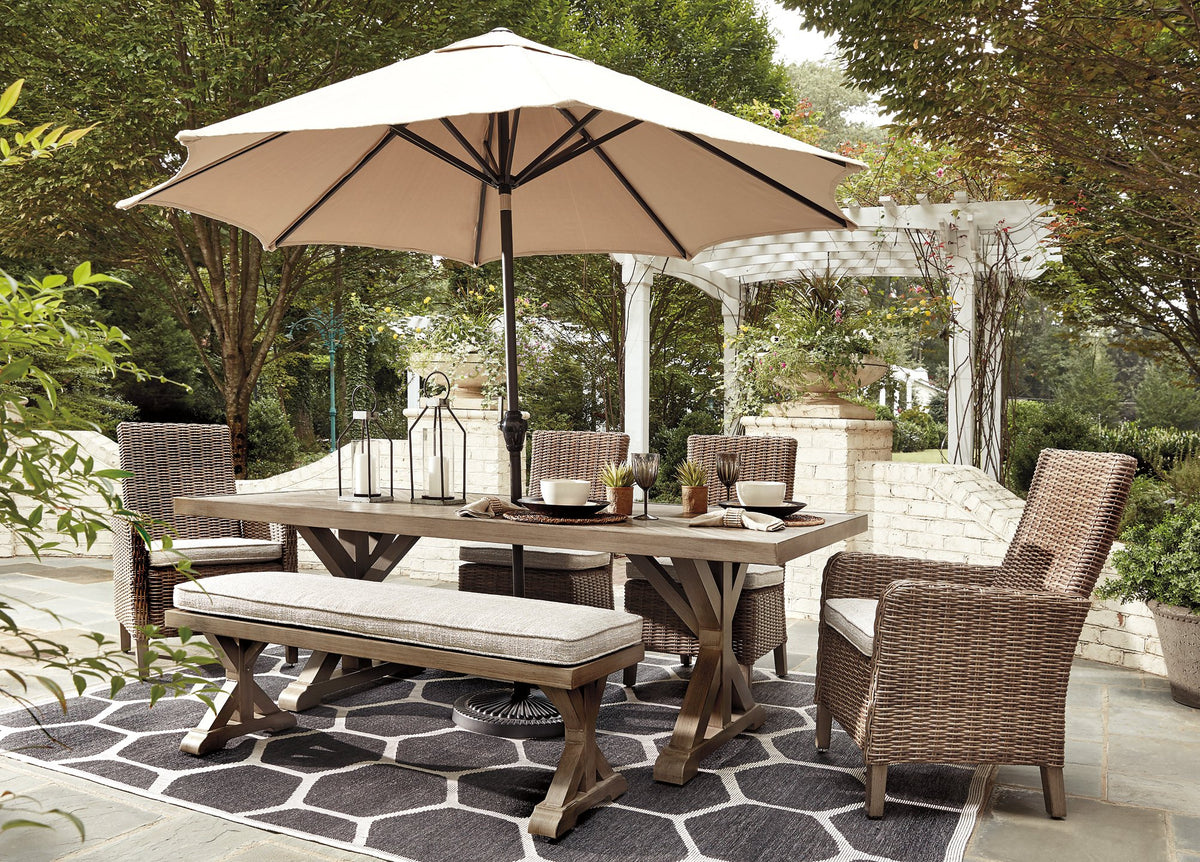Beachcroft Dining Table with Umbrella Option Beachcroft Dining Table with Umbrella Option Half Price Furniture