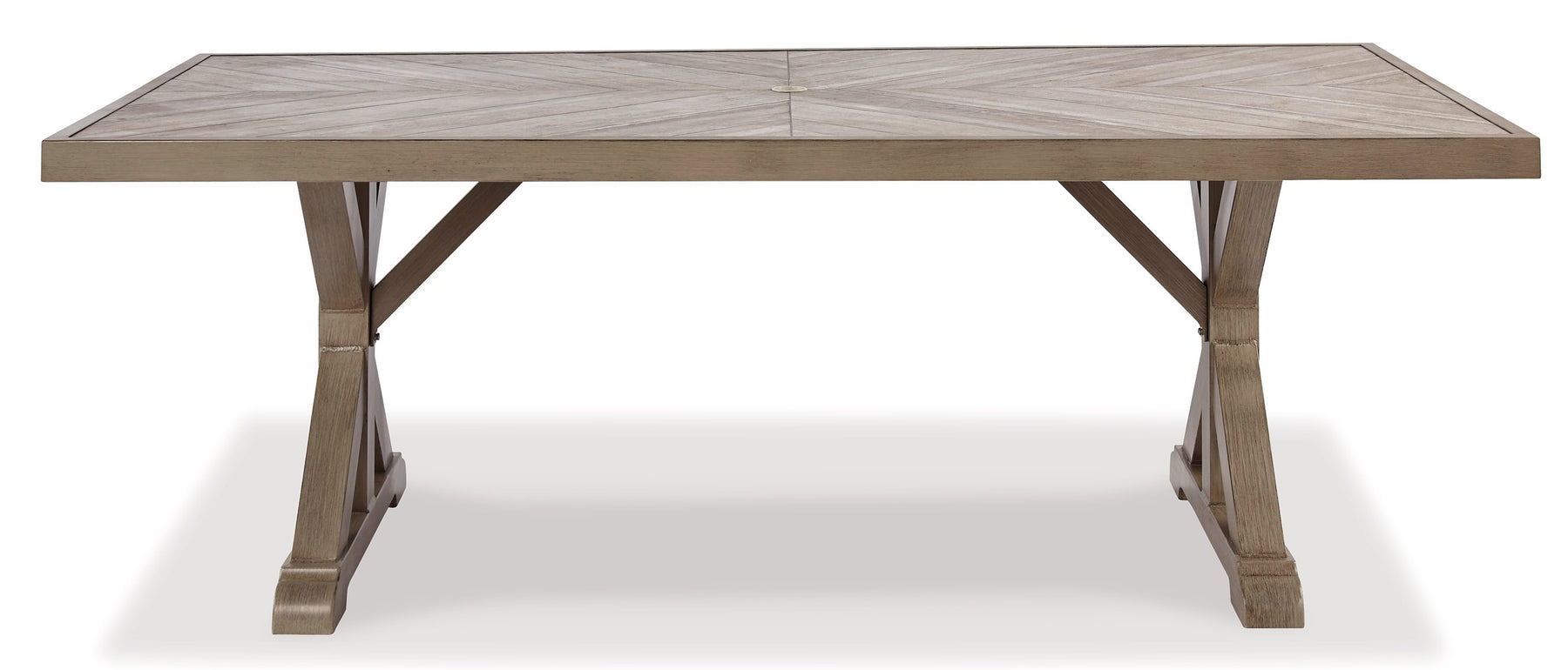 Beachcroft Dining Table with Umbrella Option - Outdoor Dining Table - Half Price Furniture