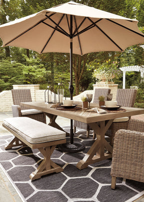 Beachcroft Dining Table with Umbrella Option - Half Price Furniture