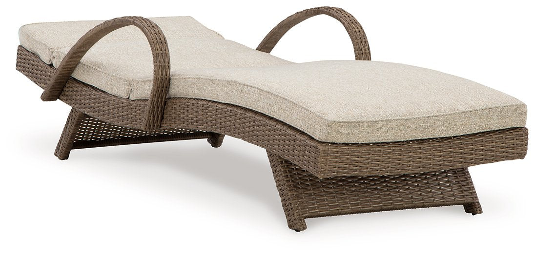 Beachcroft Outdoor Chaise Lounge with Cushion - Outdoor Seating - Half Price Furniture
