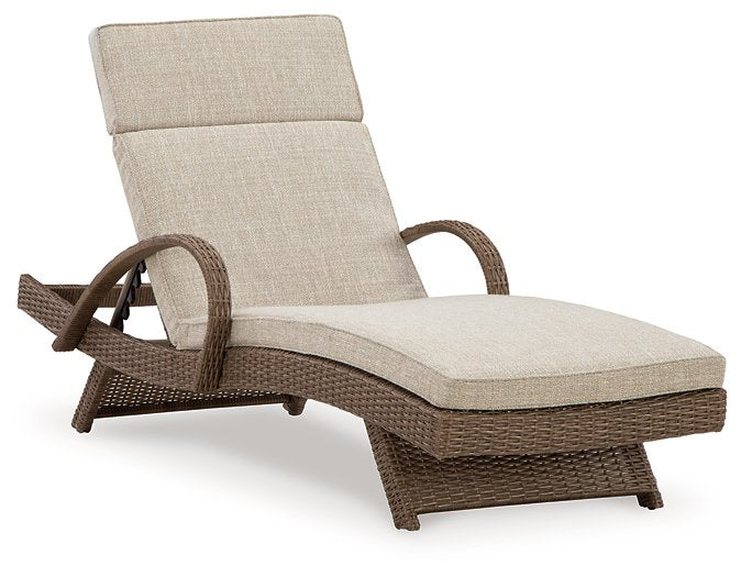 Beachcroft Outdoor Chaise Lounge with Cushion  Las Vegas Furniture Stores