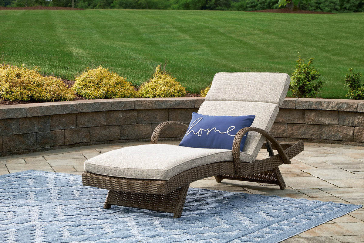 Beachcroft Outdoor Chaise Lounge with Cushion Beachcroft Outdoor Chaise Lounge with Cushion Half Price Furniture