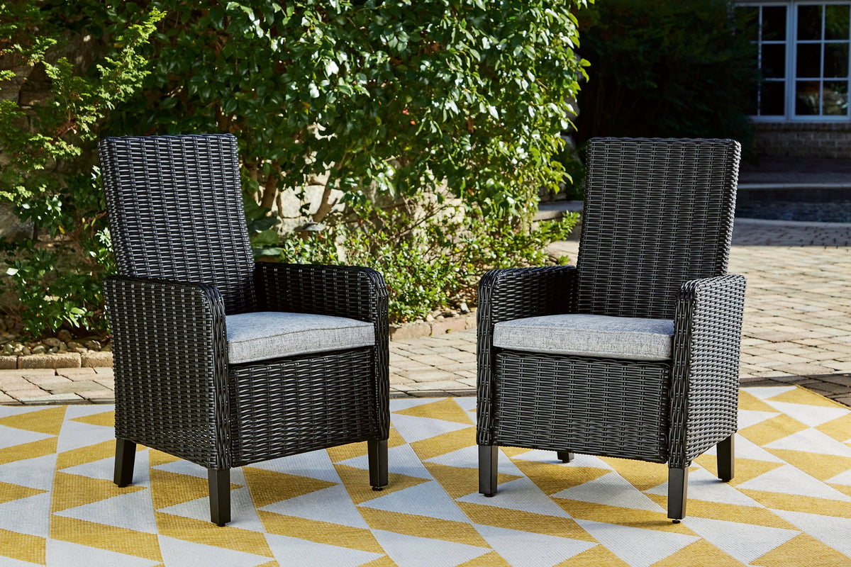 Beachcroft Outdoor Arm Chair with Cushion (Set of 2)  Las Vegas Furniture Stores