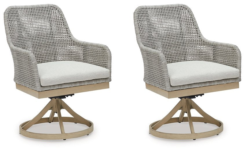 Seton Creek Outdoor Swivel Dining Chair (Set of 2)  Half Price Furniture
