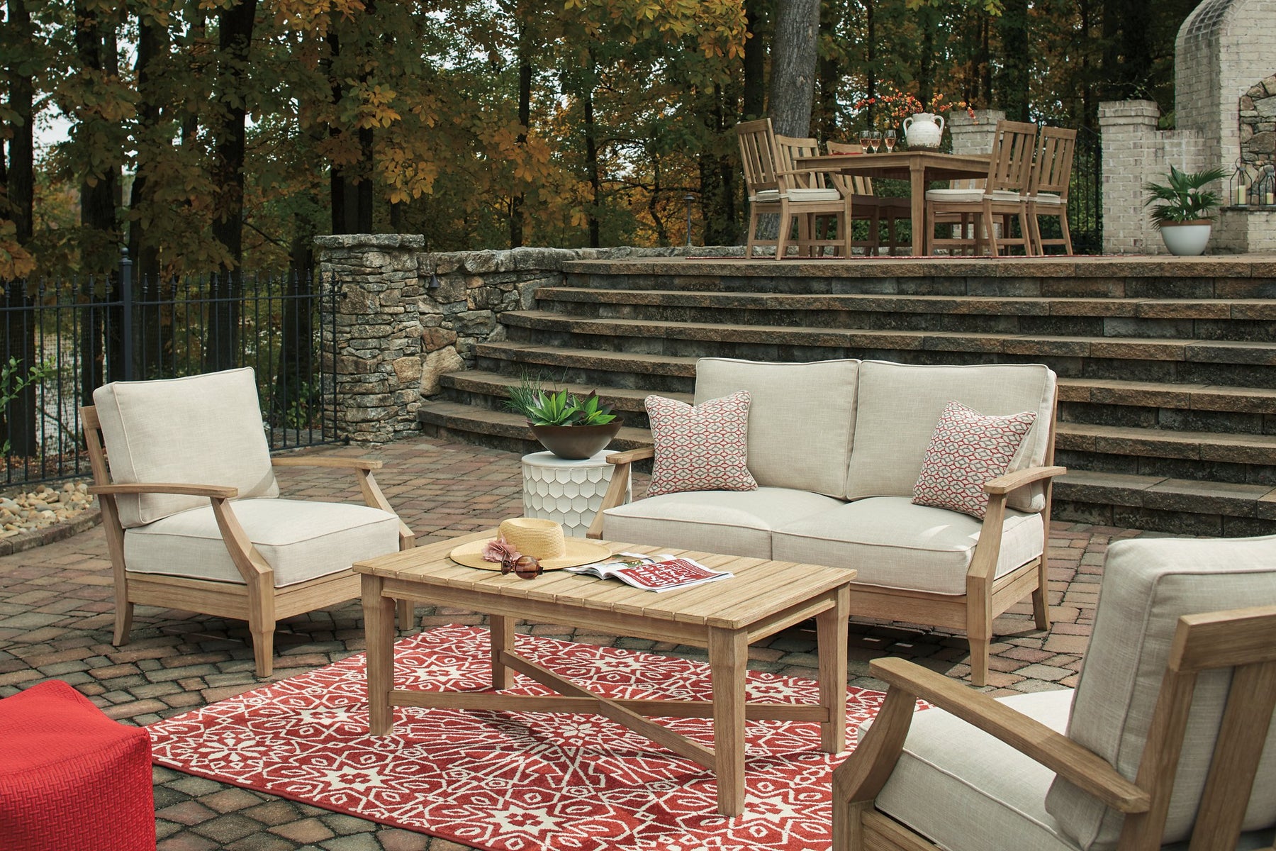 Clare View Loveseat with Cushion - Outdoor Seating - Half Price Furniture