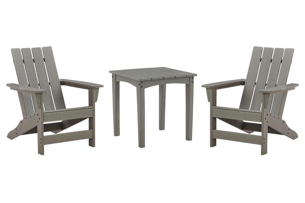 Visola Outdoor Adirondack Chair Set with End Table  Half Price Furniture