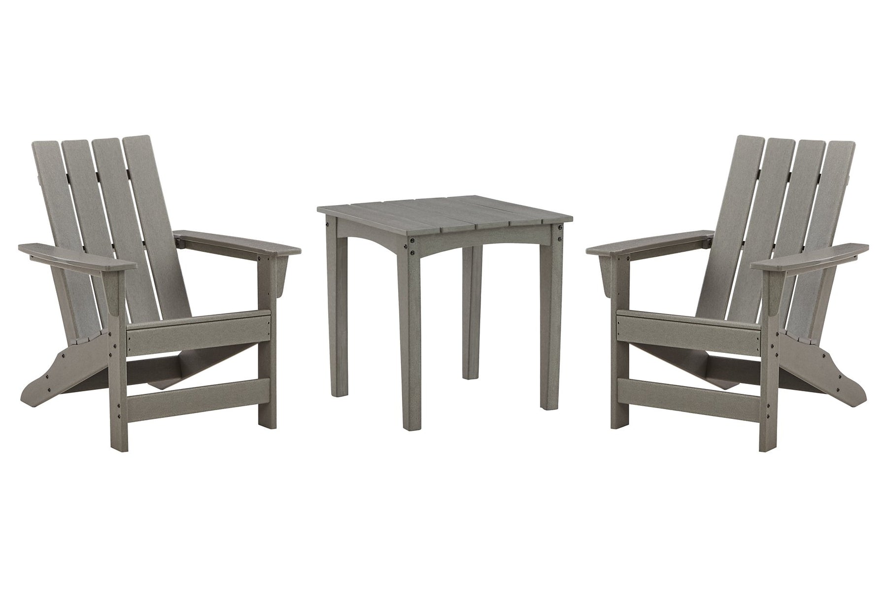 Visola Outdoor Adirondack Chair Set with End Table  Las Vegas Furniture Stores
