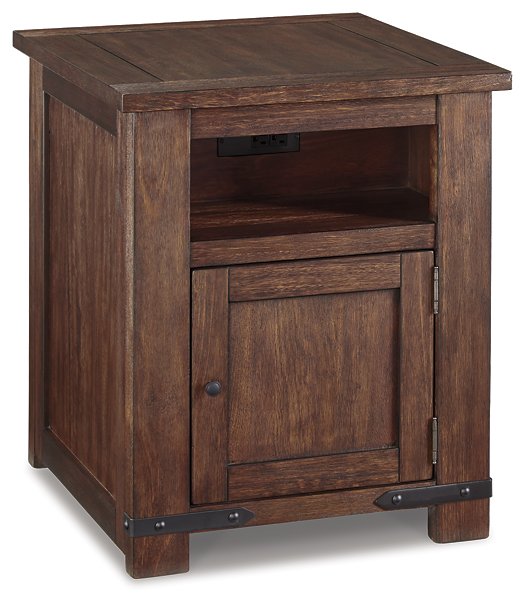 Budmore End Table with USB Ports & Outlets  Las Vegas Furniture Stores