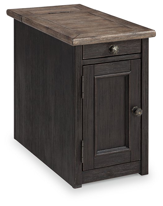 Tyler Creek Chairside End Table with USB Ports & Outlets Half Price Furniture