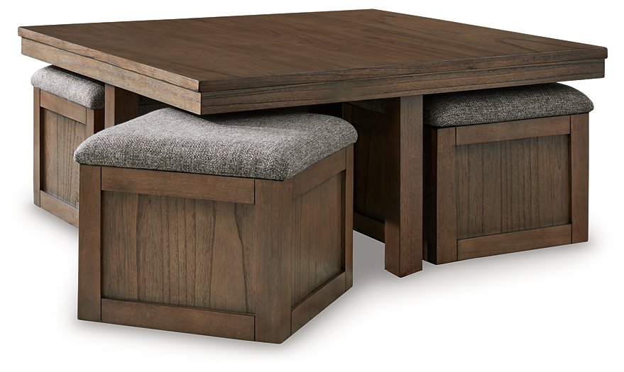 Boardernest Coffee Table with 4 Stools - Cocktail Table - Half Price Furniture
