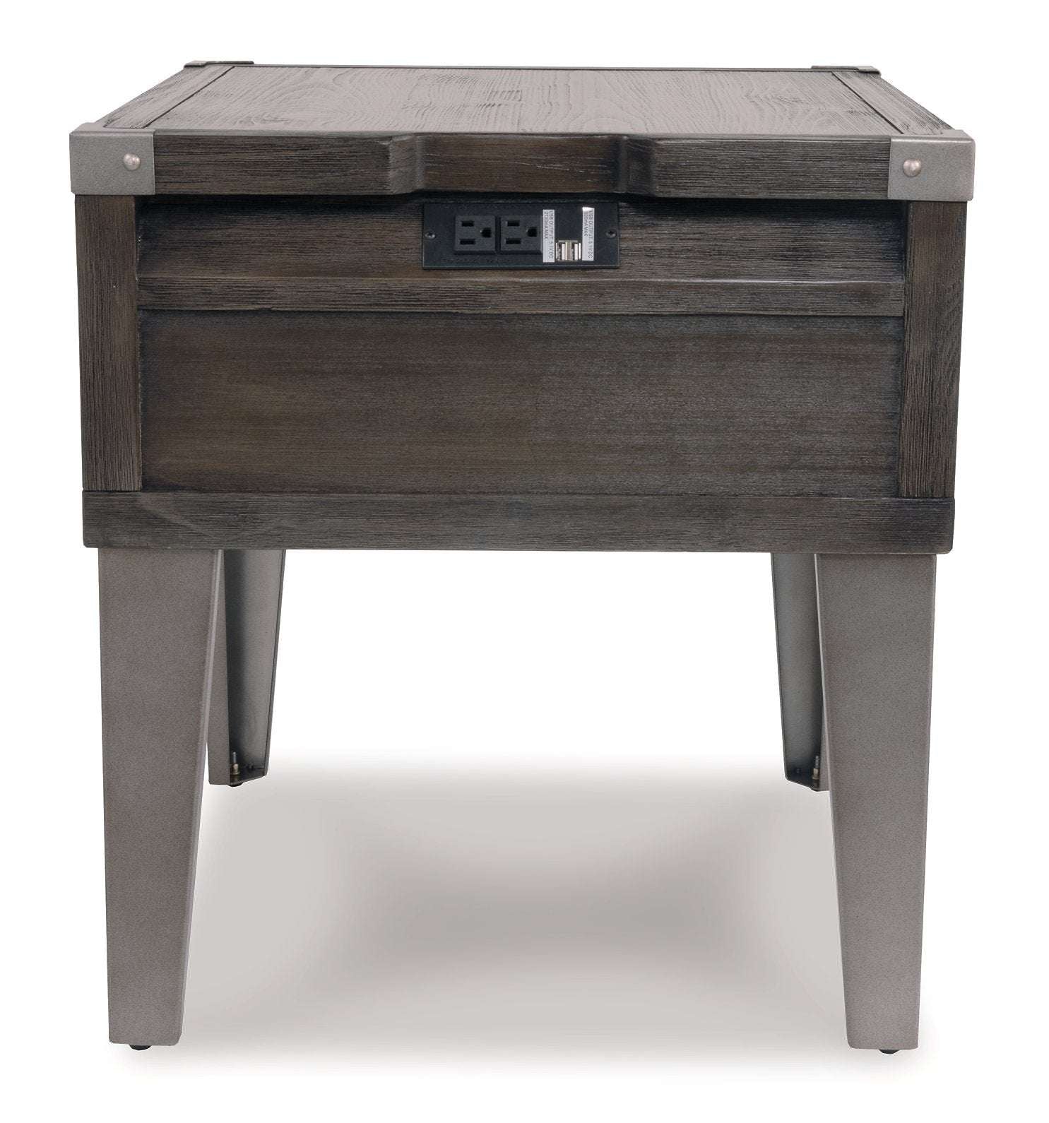 Todoe End Table with USB Ports & Outlets - Half Price Furniture